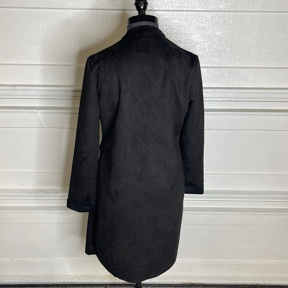 Venti 6 Black Faux Suede Coat Jacket Size Medium - Picture 7 of 7